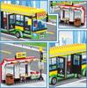 416pcs City Town Bus Station Center Bus Station Building Kit Best Learning Roleplay Stem Block Play Toys Gift For Boys Girls