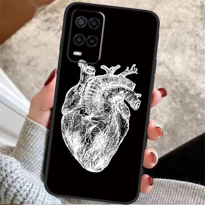 Human Heart Anatomy Case For OPPO A72 A52 A54S A57S A17 A77 A74 A94 A5 A9 A53 A15 A16 A76 A96 A18 A58 A78 A98