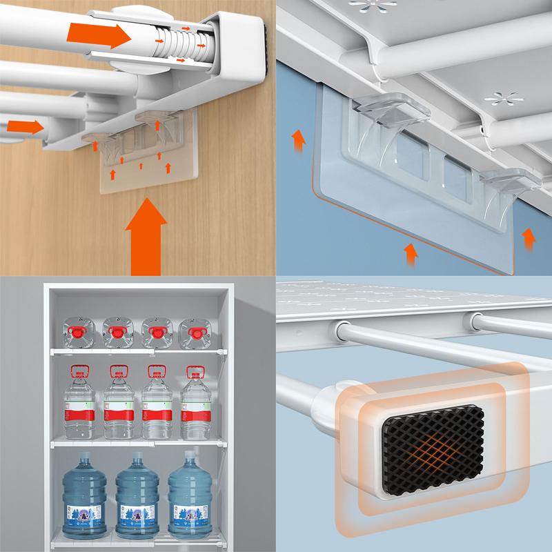 Adjustable Wardrobe Storage Shelves Wall Mounted Partition Layered Rack for the Wardrobe Closet Bathroom Retractable Organizer