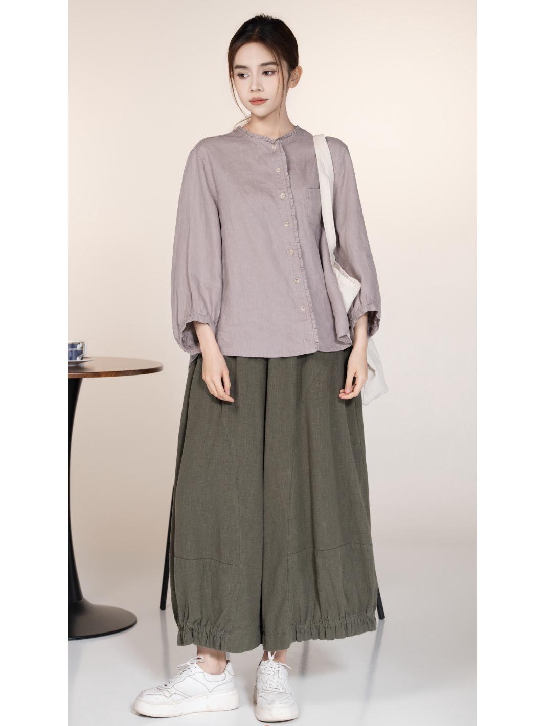 

2026 Women s Casual Wide-Leg Lantern Pants and Elastic Half-Skirt One Size