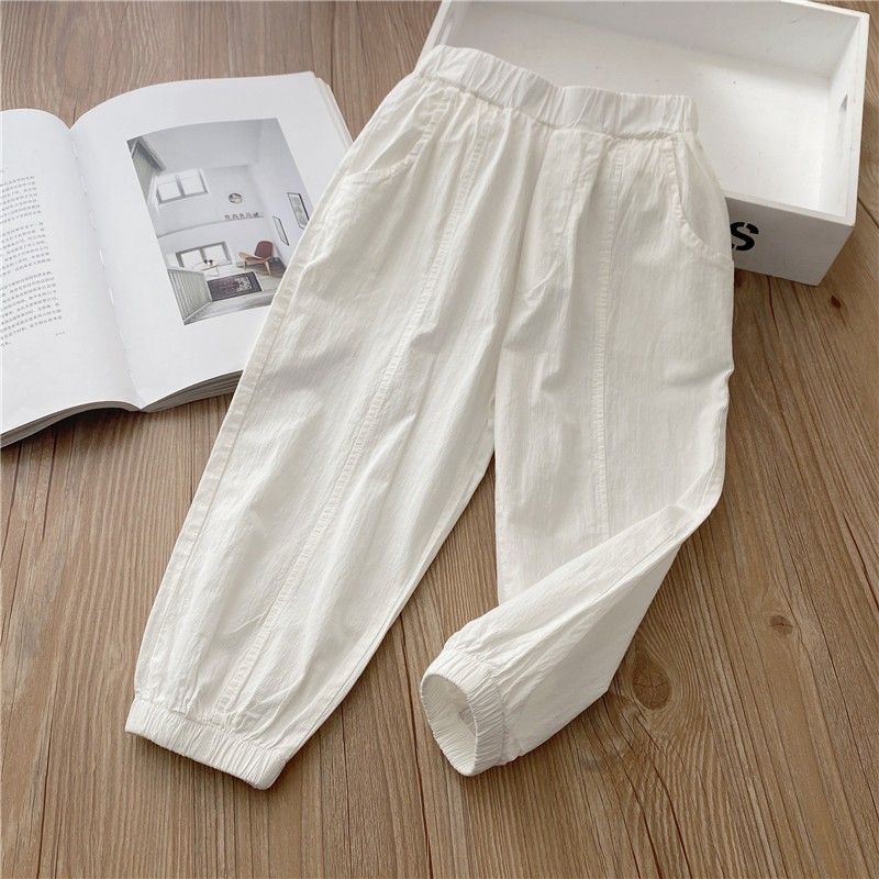 

Дитячі літні штани від комарів, тонкі штани для хлопчиків, швидковисихаючі штани, повсякденні штани для дівчаток, штани до щиколотки для малюків 130 білий