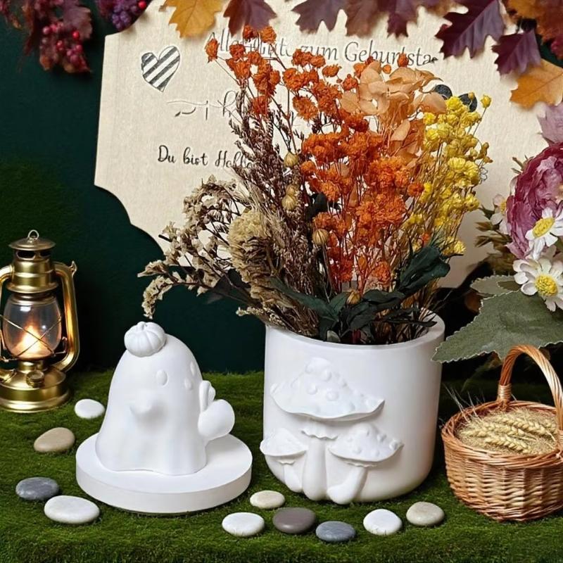 Cute Mushroom Embossed Storage Box Silicone Mold, DIY Mushroom Pattern Cylindrical Candle Cup Mold, Candle Container Mold