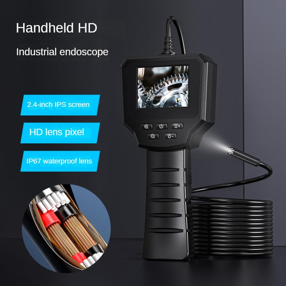 

128A 5m Hard Wire 2.4 inch Screen Inspection Endoscope 8mm Camera Lens Industrial Borescope Type A