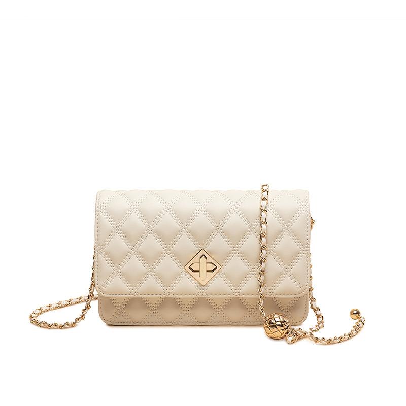 Women's Korean Style Korean Style New One Shoulder Oblique Strap Lock Buckle  Trendy Square Bag