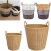 Rattan-Style Laundry Basket Foldable Dirty Clothes Basket Portable Wicker Baskets