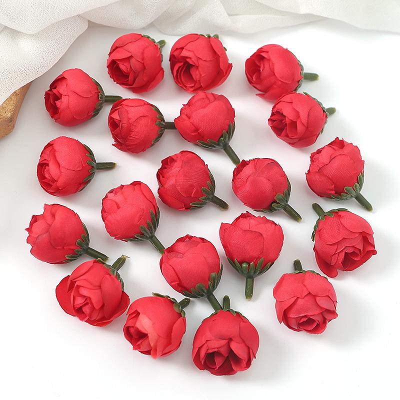10/20/50Pcs 3.5cm Rose Artificial Flowers Head Silk Fake Flower for Home Decor Party Wedding Decoration DIY Wreath Accessory