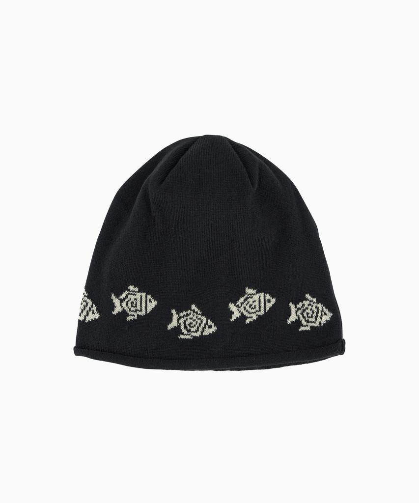 HELLO SUNRISE Hs Fish Logo Beanie_Black