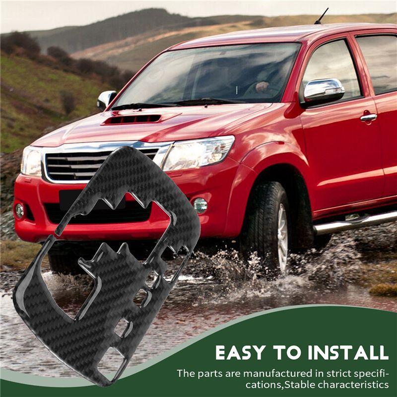 AA92-For Toyota Hilux 2015- Carbon Fiber Car Gear Shift Panel Cover Trim Car Styling Car Interior