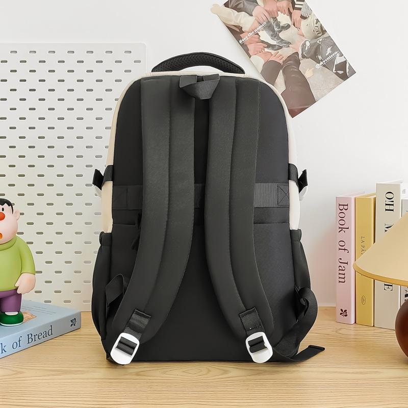 Schoolbag 2025 New Versatile High Value Large Capacity Junior High School Student Schoolbag Simple and Lightweight Backpack Casual Contrasting