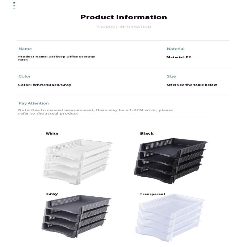 1/3Pcs Detachable Plastic Office File Folder Stand Multi-Layer Desktop Storage Ra Desk Organizer Box Document Holder