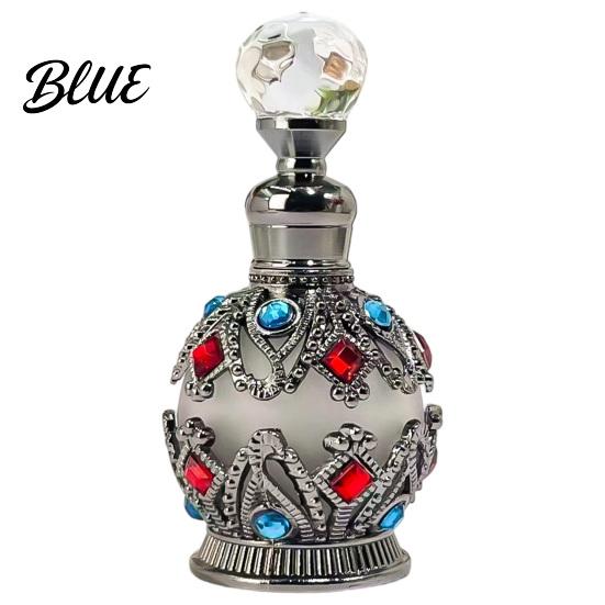 Flacone Profumo Ricaricabile 15ML Flacone Lusso Vintage Olio Essenziale & Fragranza Contenitore Profumo Vuoto in Vetro Stile Arabo di Dubai per Viaggio Compatto