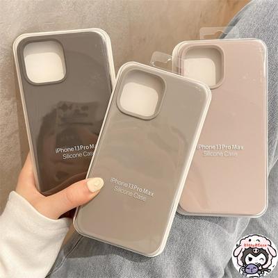 Grey Black Liquid Full Silicone Cover Compatible for IPhone 14 13 12 11Pro Max X XR XS Max 6 6S 7 8 Plus Flocked Soft Protection Case
