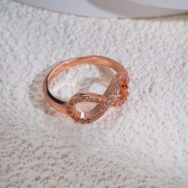 

Кольцо с символом из 8 знаков Infinite Jewelry для женщин, преувеличенное, с бриллиантами, европейское и американское циркониевое парное кольцо No.7