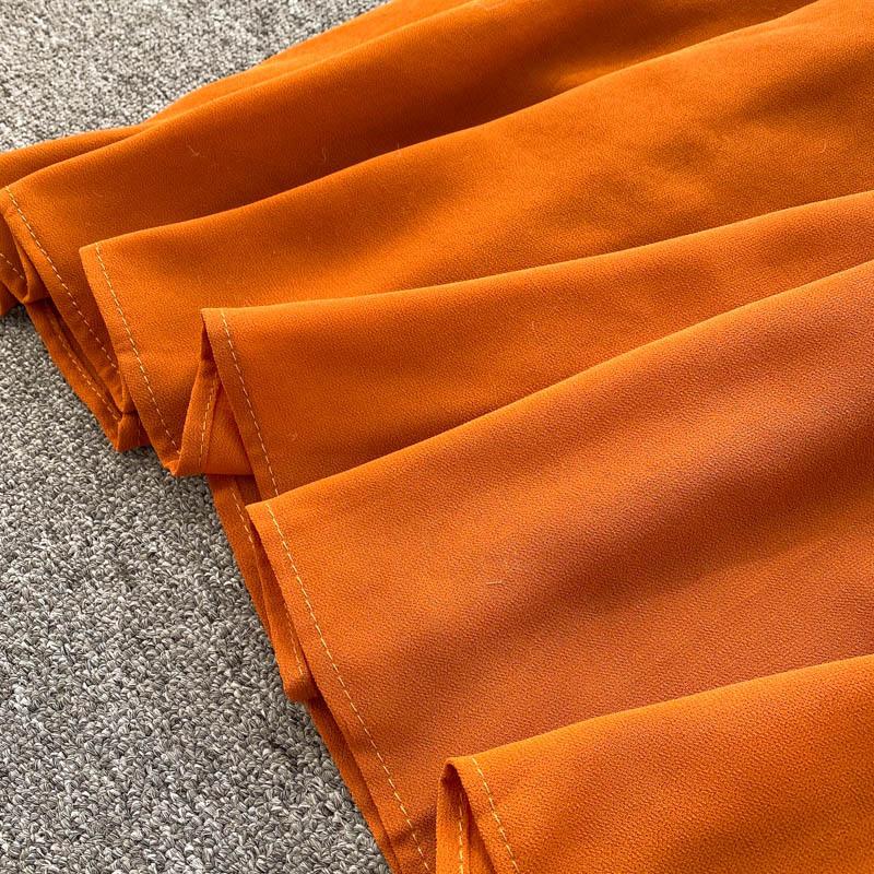 Chic Gentle Wind Dress Autumn Women's French Vintage Square Neck Magenta Bubble Sleeve Dress