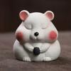Yixing Zisha Little Fat Mouse Incense Stick Tea Pet Retro Flowerpot Landscaping Tea Figurine Play Toys Tea Statue Ornaments Gift