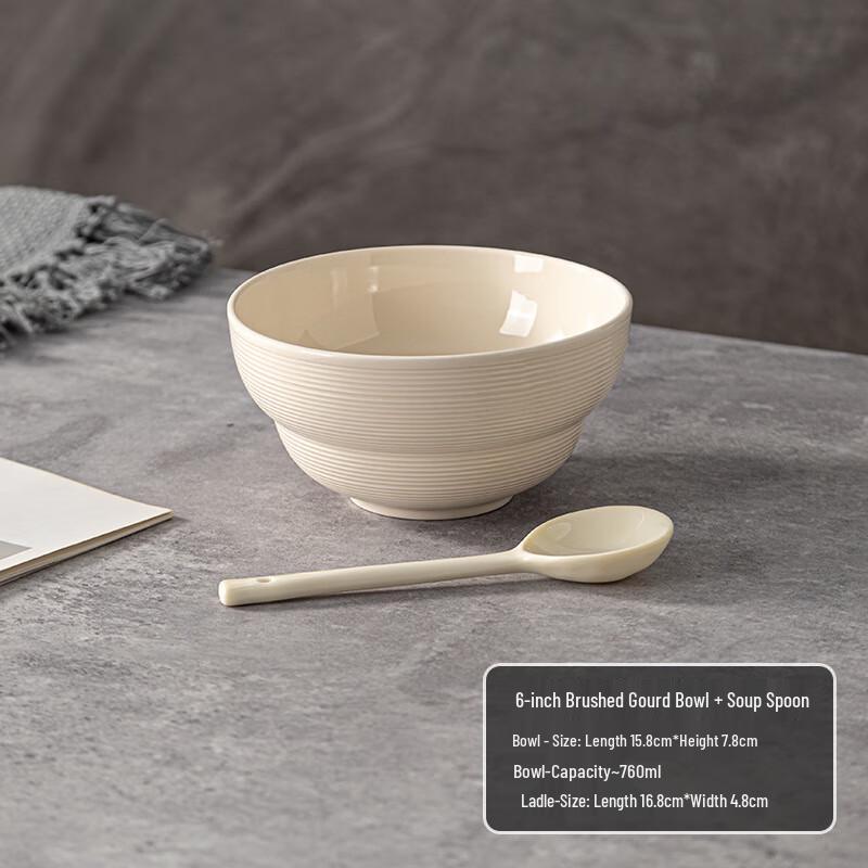 Ceramic Bowl and Spoon Set 6-inch Bowl + Twist Spoon