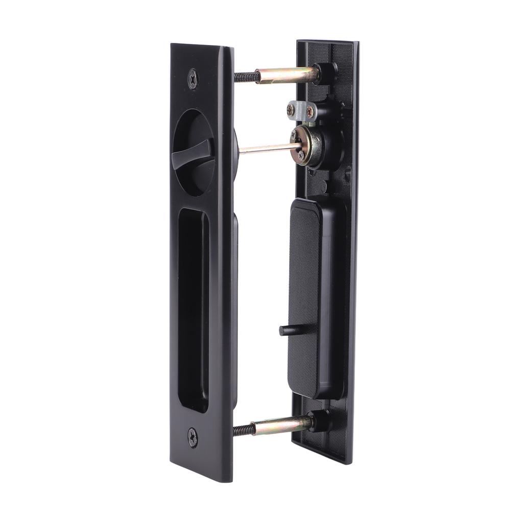 Zinc Alloy Sliding Door Lock Latch Handle Set Bathroom Balcony Cabinet Door Hardware FittingsBlack