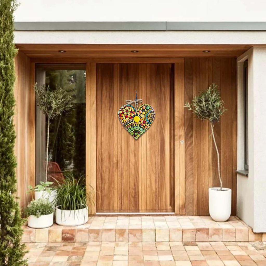 Lebhafter Harz Garten Herz Anhänger Buntes Waben Hängeornament zur Dekoration