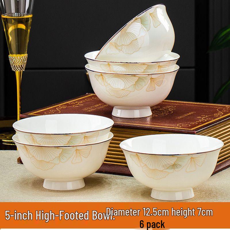 Jingdezhen Light Luxury Ceramic Bowl Set