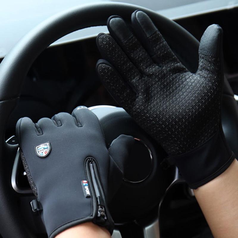 Dotyková obrazovka Zip Teplé podzimní a zimní rukavice Větruodolné rukavice na motorku Zimní sportovní rukavice na celý prst