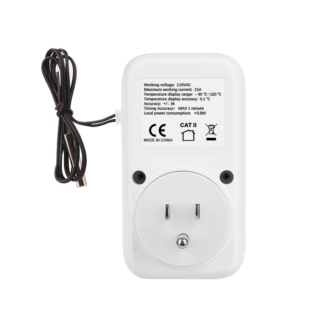 Digitaler Temperaturregler Steckdosenthermostat EU/US-Stecker 220V/110V mit Zeitschaltuhr Heizung Kühlung Temperatursensor