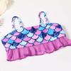 Girls Two Piece Bikini Set Swimwear Tankini Top with Adjustable Straps and Ruffle Detail Bottoms for Beach Pool Water Activities