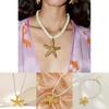 Stylish Geometric Starfish Necklace With Alloy Shell Pendant For Women In 2024