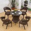 Outdoor-Tisch und -Stuhl Rattantisch und -stuhl Freizeitcafé Balkon Innenhof Tisch und Stuhl Massivholz Rattanstuhl Kaffee