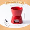 Cheese Fondue Pot Chocolate Melter Cookware Melting Mug Melt with 1 Fork Tea Light for