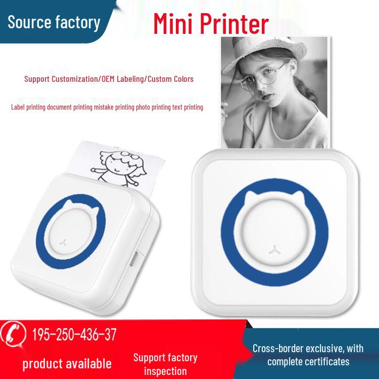 Pocket-Sized Bluetooth Thermal Printer for Students: Portable Mini Photo, Text, and Label Printing