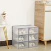 Shoe Storage Box Transparent Visible Square Shoe Container Stackable Large Space Hollow Out Back Breathable Shoe Organizer