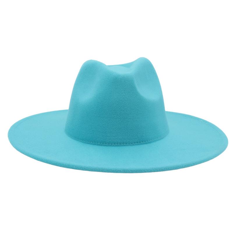 Big Brim Solid Color Cashmere Felt Hat Jazz Hat French Top Hat