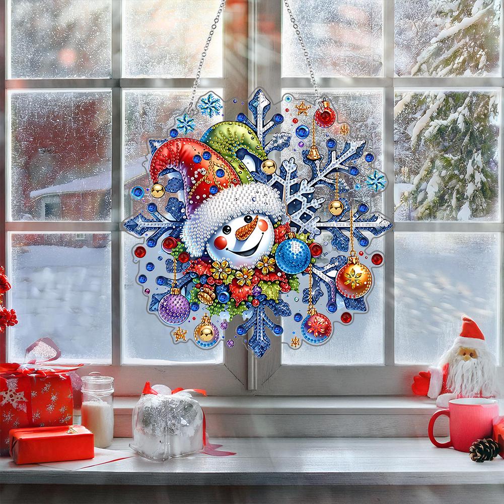 2D/Flat DIY Acrylic Rhinestone Diamond Art Window Pendants Diamond Painting Set Diamond Art Pendant DIY Home Decor Hanging Charm