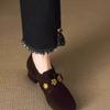 Fashion Women's 2025 Spring and Summer New Retro Versatile Deep Mouth Round Toe Block Heel Single Shoes Kitten Heel Loafers