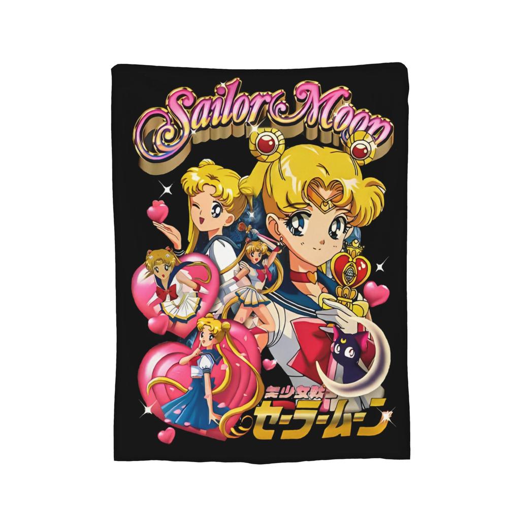 Sailor Moon Decken Samt Sommer Klimaanlage Sailor Moon Multifunktion Dünne Überwurfdecke für Bett Sofa Teppich Stück