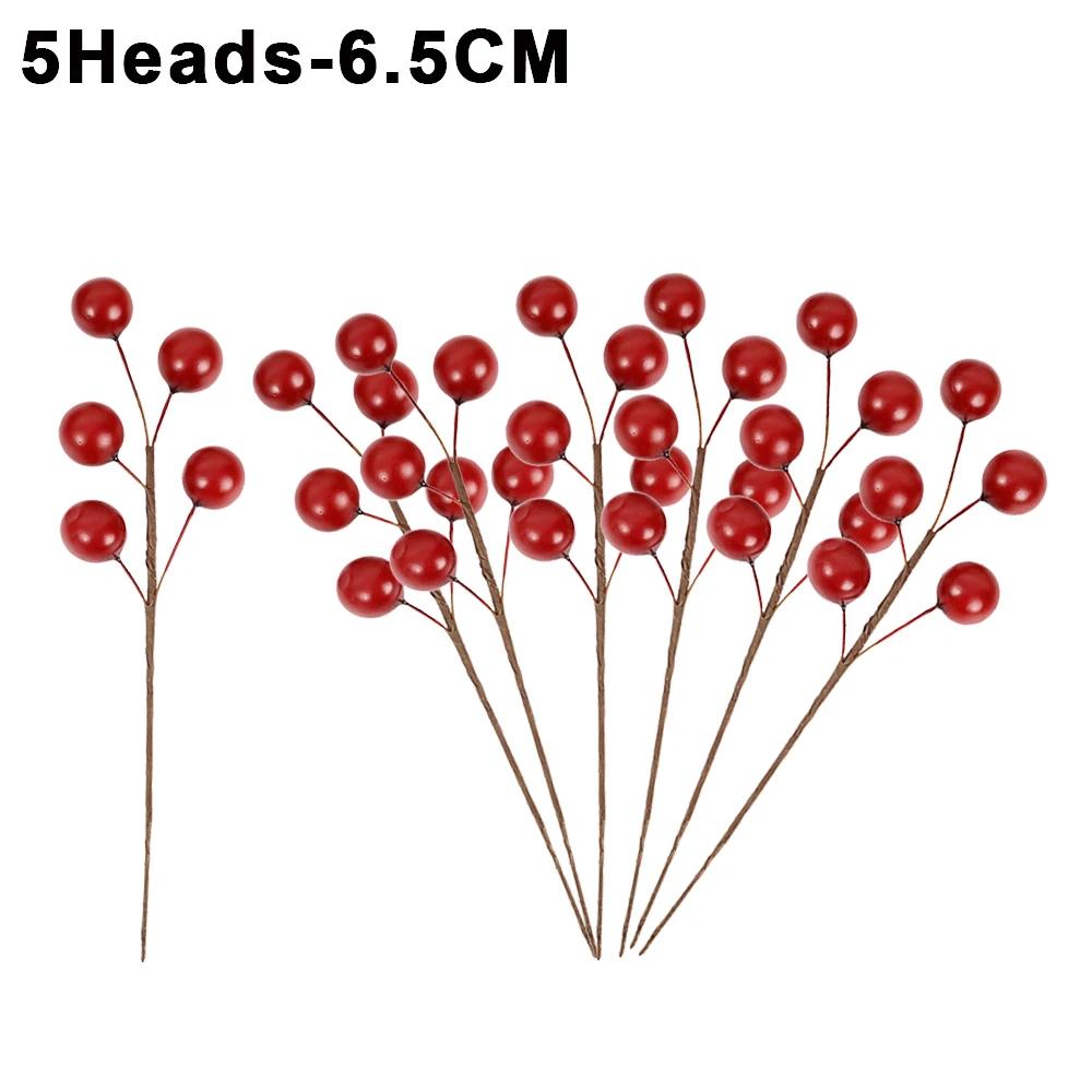 20/1Pcs Artificial Christmas Berry Fake Red Berries Stems DIY Xmas Tree Ornament For Home Xmas Navidad New Year Decoration Gifts