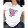 Taglie Europee Donna "s Just Wanna Have Fun" T-Shirt Grafica al Neon - Bianco e Nero Ispirata al Retro Anni '80 Top da Festa Resistente e Confortevole