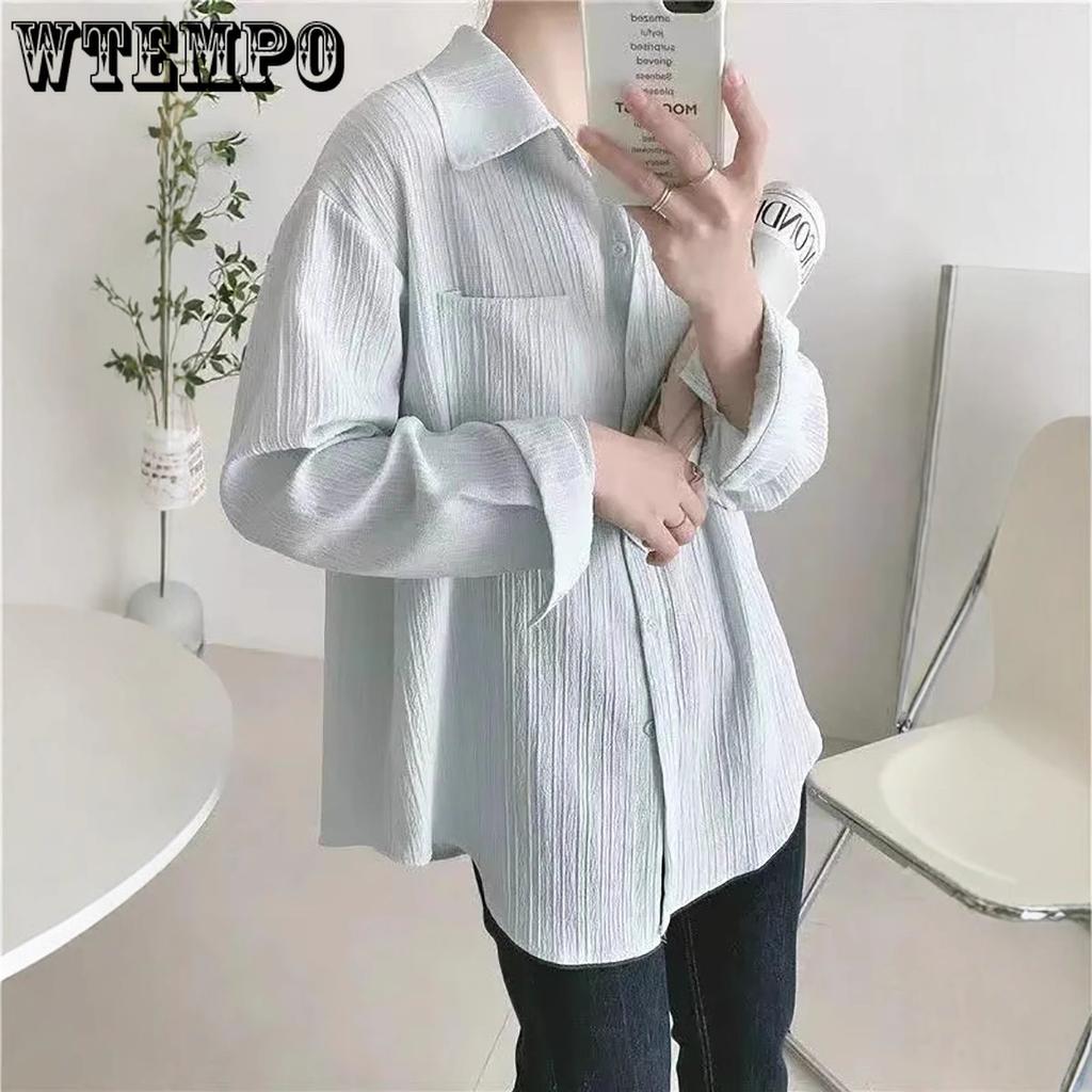 Women's Striped Shirt Chiffon Top Long Sleeved Thin Sun Protection Summer Loose Shirt