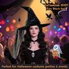 Mesh Yarn Cover Halloween Witch Hat With Veil Masquerade Cap Pointed Mage Hat  Women's Costume