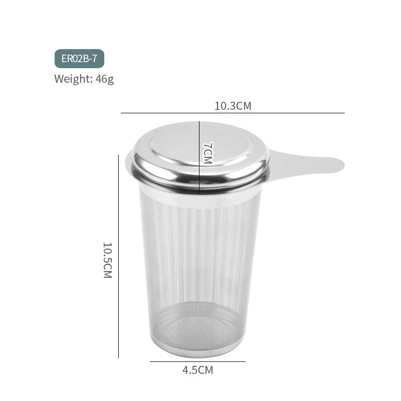 304 Stainless Steel Tea Strainer & Infuser with Silicone Lid - Tea Set Accessory.