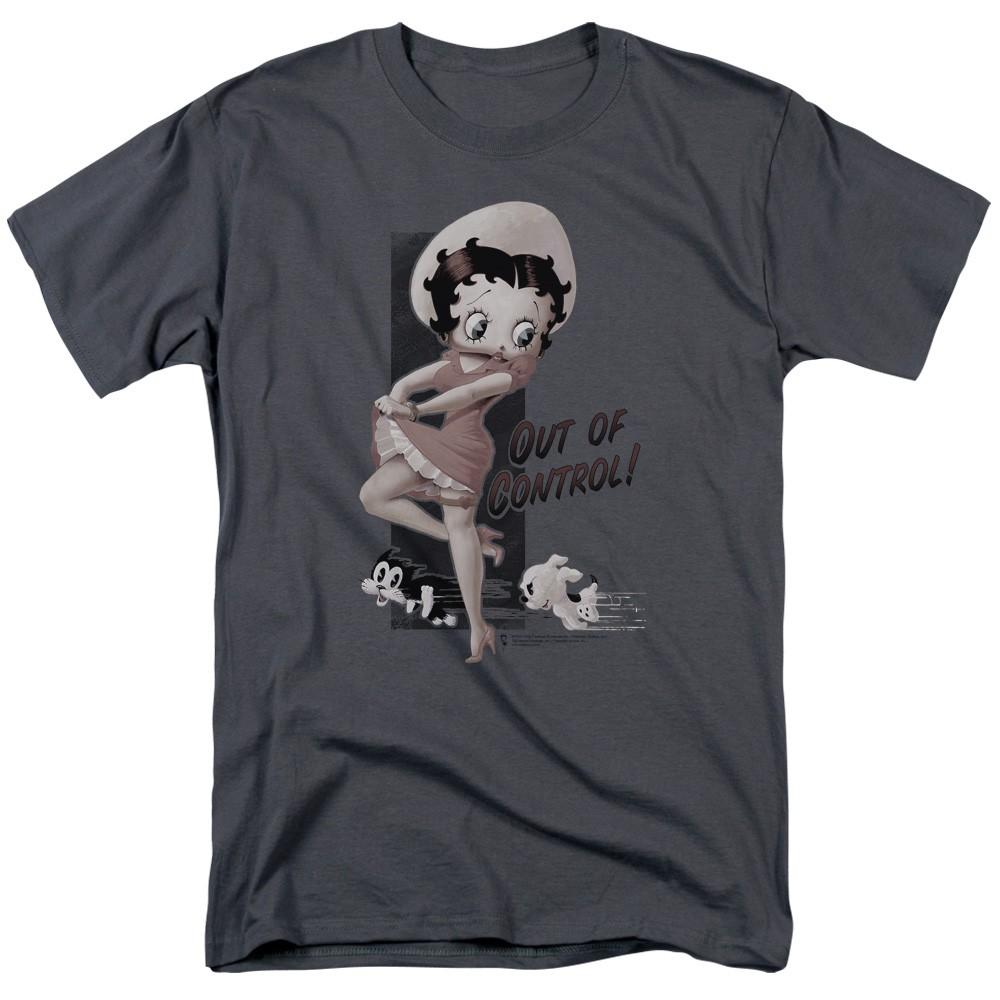 Betty Boop - Out Of Control - Adult Unisex Short Sleeve T-Shirt - Gray