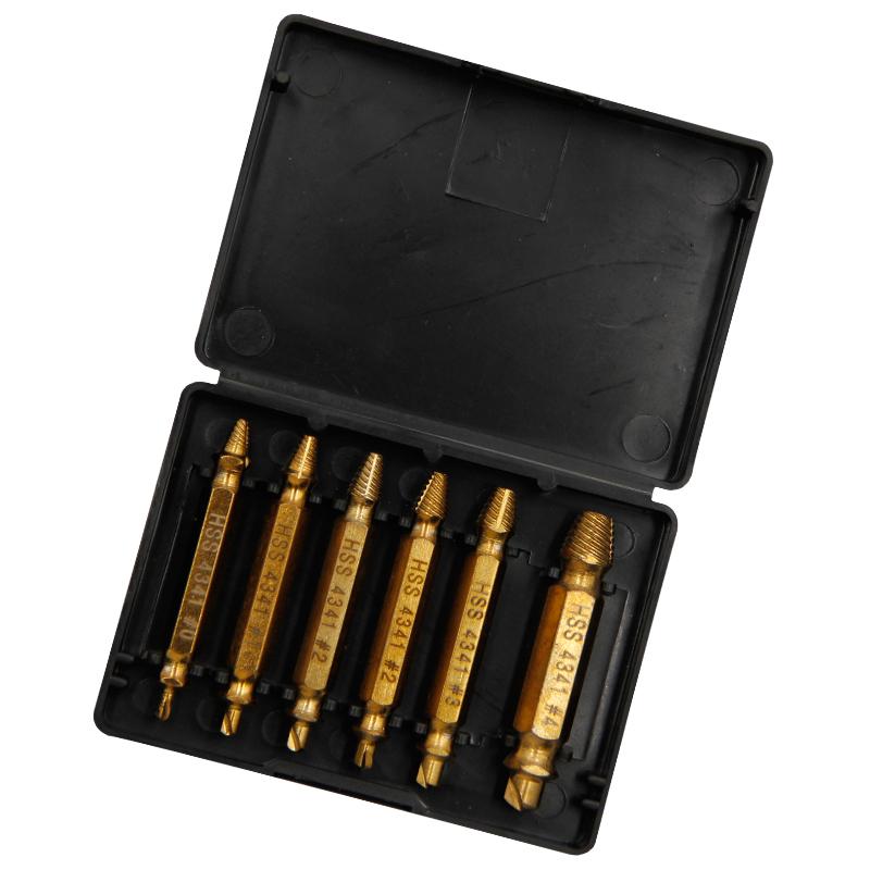 6Pcs Double Head Set Extractor Double Head Screw Slide Tooth Removal Screwdriver Bit Set Broken Wire Tool Kit Power Tool