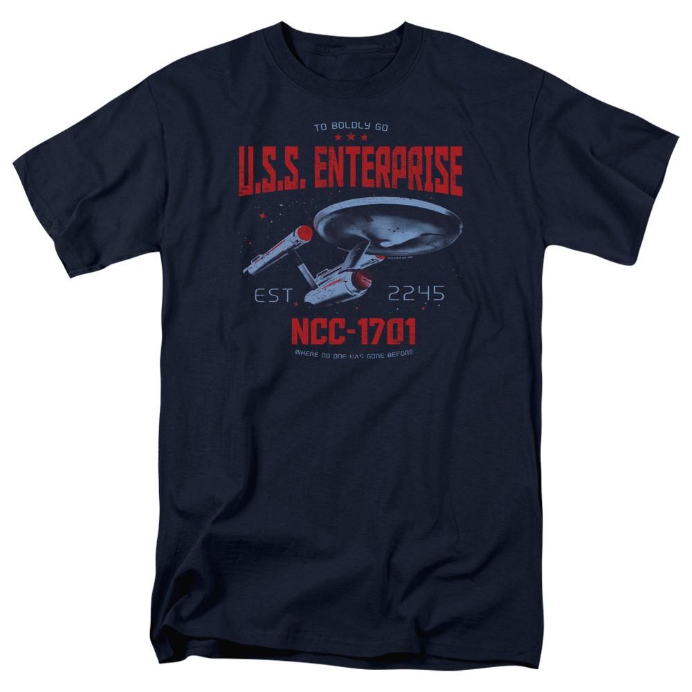 Star Trek - Stardate 2245 - Adult Unisex Short Sleeve T-Shirt - Blue XL