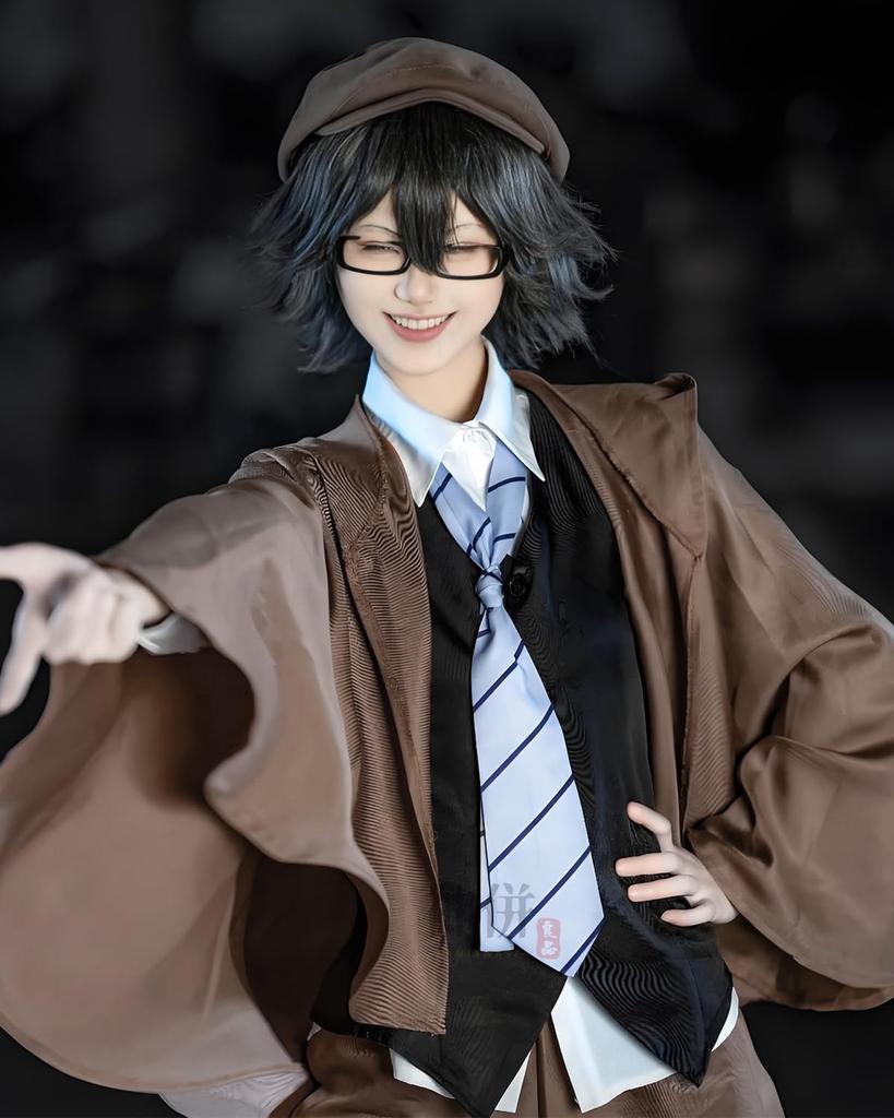 Edogawa Renpo Cosplay Great Detective Bungo Stray Dogs Cosplay Costume for School and Stage Wear Renpo Cosplay with Size [Excellent Quality] Wig,