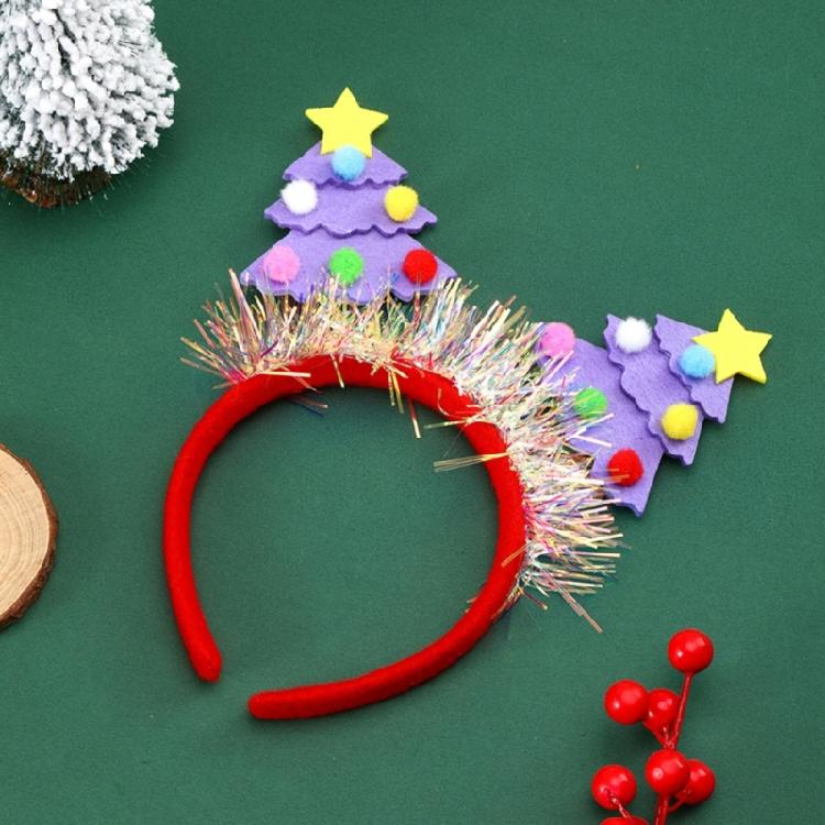 Eye Catching Christmas Tree Headband for Party Cosplay Headwear Costume Soft Fabric Headpieces Styling Accessory