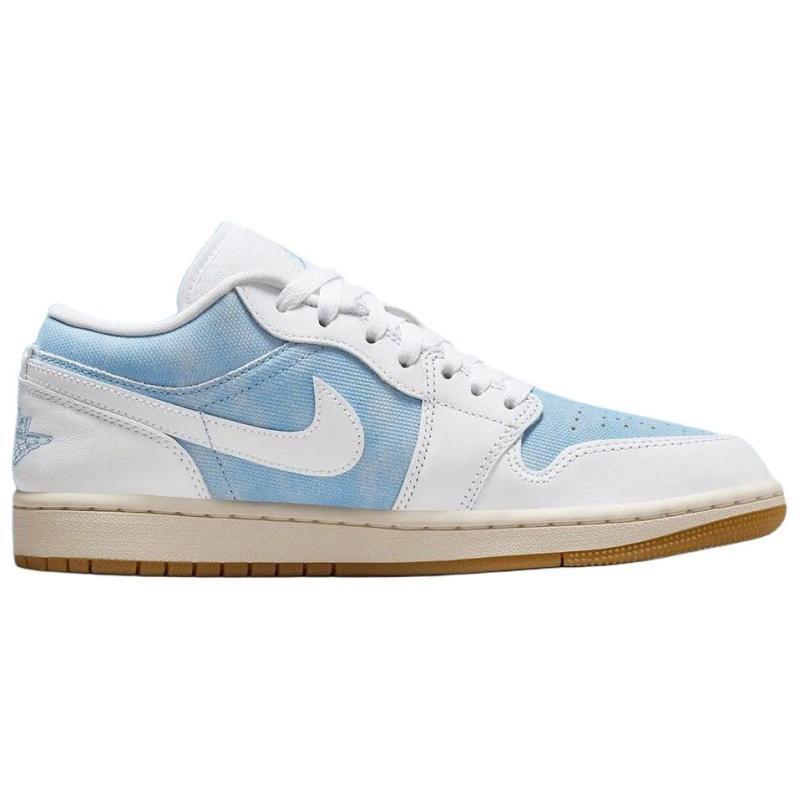 Jordan Air Jordan 1 Slip Resistant Abrasion Resistant Low Top Vintage Basketball Shoes Women's Blue White Jordan HQ2004-400