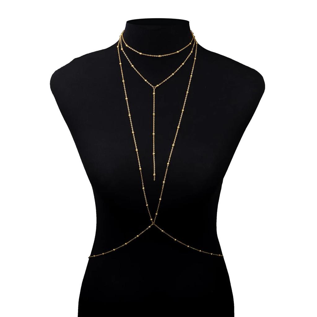 Neuer Sexy Mode Badeanzug BH Körperkette Damen Körper Perlenkette Accessoires BD7016