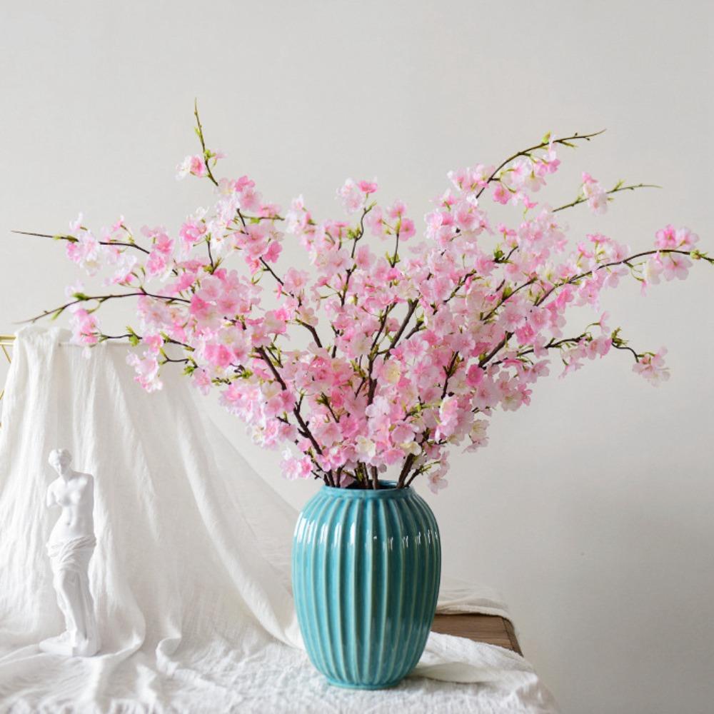 4 Forks Artificial Flowers Cherry Blossom Artificial Flower Decoration New Decorative Flowers Home