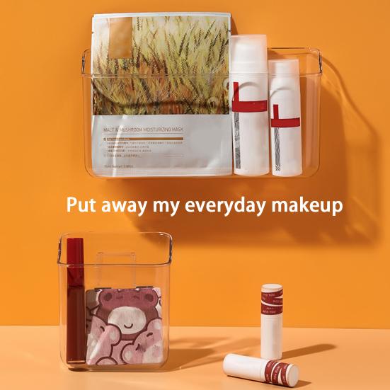 

Чехол для хранения косметики, прозрачный бытовой инвентарь, многоразовый настенный подвесной ящик для ухода за кожей, контейнер для хранения косметики, креативное хранение