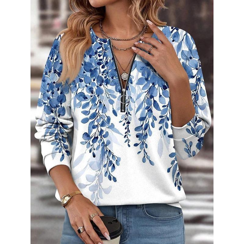 Women's T-Shirt,3D Printing,V Neck,Long Sleeve,Casual,Lightweight Top,halloween,Hip Hop ,Large Size,Fashion